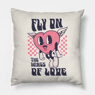 Fly On The Wings Of Love Pink Pillow