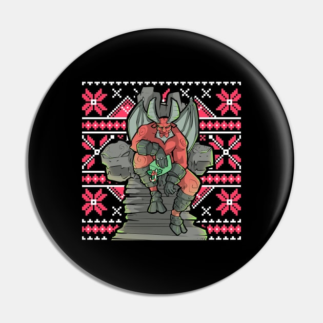 Ugly Christmas Satan Satanic Santa Devil Gothic Occult Goth Pin by TellingTales