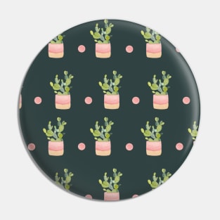 Cactus Pattern in Forest Green | Houseplants | Botanicals | Watercolor Pin