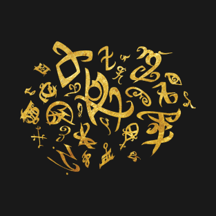 Shadowhunters rune /The mortal instruments - gold group of runes - Parabatai - Mundane gift idea T-Shirt
