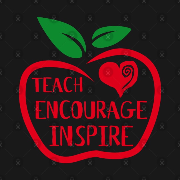 Teach Encourage Inspire - Best Teacher Gift by HappyGiftArt