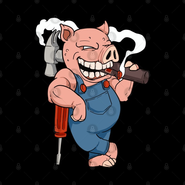 Mechanic Pig - Funny Mechanical Chef by Shirtbubble