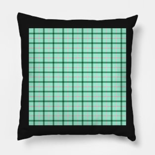 Traditional Japanese Vintage Thin Plaid Koushi Pattern in Pastel Green Pillow