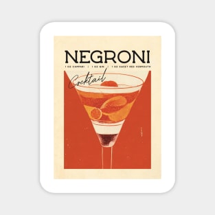 Negroni Retro Poster Flashlight Bar Prints, Vintage Drinks, Recipe, Wall Art Magnet