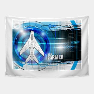 Mig-19 Farmer Digital Blueprint Tapestry