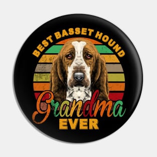 Best Basset Hound Grandma Ever Pin