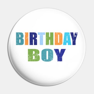 Birthday boy typography Pin