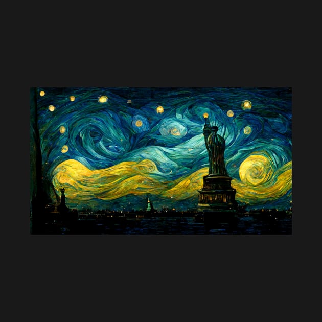 Statue of liberty like starry night by StoneyPhenix