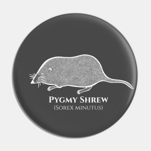 Pygmy Shrew with Common and Scientific Names - animal drawing Pin