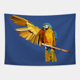 Low poly yellow parrot, macaw bird geometric Tapestry