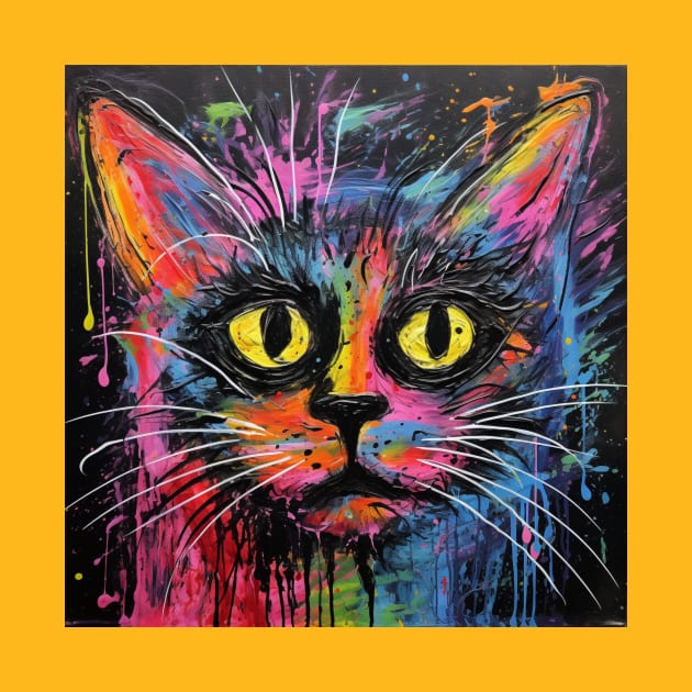 Abstract cat painting by hnueng111