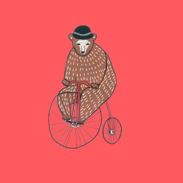 Bear On A Bicycle by DoodlesAndStuff