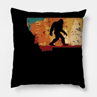 Bigfoot Retro Vintage Sasquatch Montana Pillow