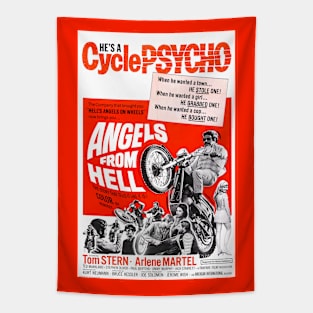 Classic Motorcycle Movie Poster - Angels From Hell Tapestry