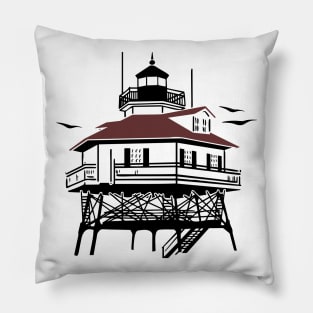 Lighthouse Drawing Illustration Pillow