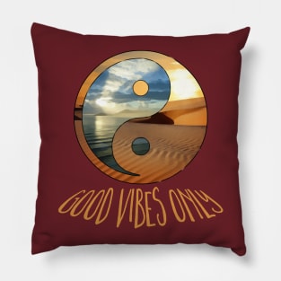 yin yang - good vibes only - beige Pillow