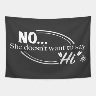 No She Doesn't Want To Say "Hi" Tapestry