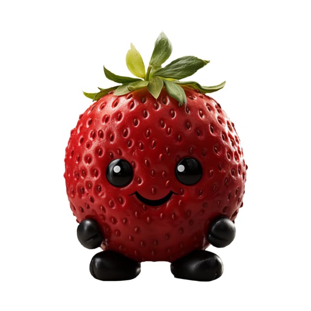 Cute Kawaii Strawberry by Cuteopia Gallery