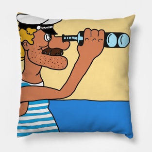 Sailor looking through binoculars Pillow