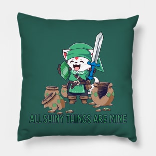 Cute dog adventurer All shiny things are mine Pillow