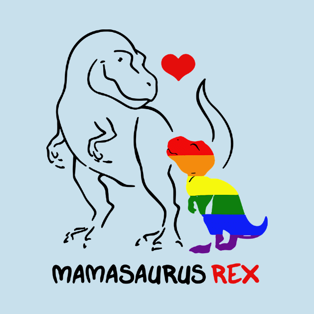 Funny Mama Saurus Rex Lgbt Rainbow by karinaart