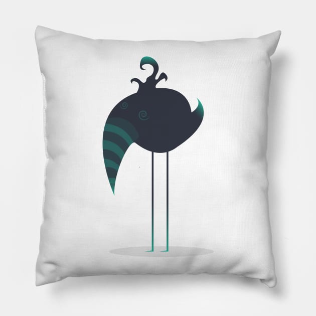 Melancholic Bird Pillow by volkandalyan