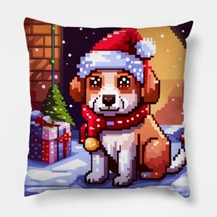 Pixel X-mas Beagle Pillow