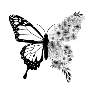 butterfly and flowers T-Shirt