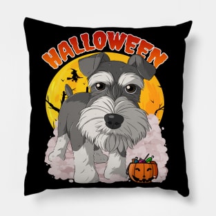 Miniature Schnauzer Halloween Pillow