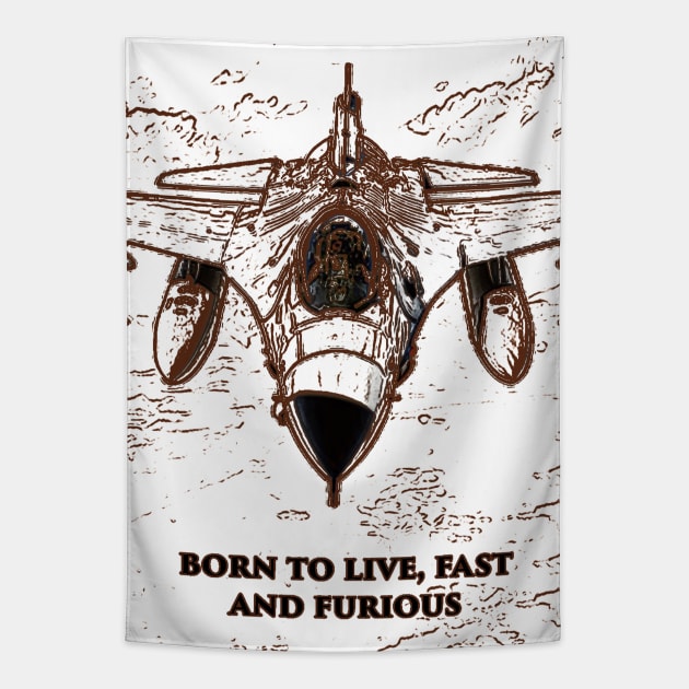 Fighter Jet Born P19 Tapestry by FasBytes