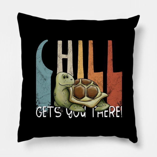 Chill gets you there! Slow and Steady Cute Turtle Pillow by SkizzenMonster
