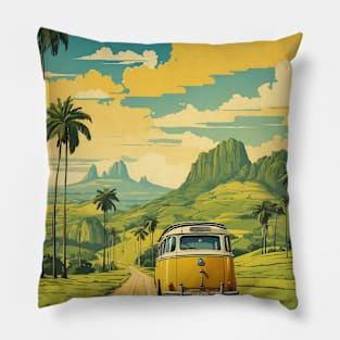 Goias Brazil Vintage Tourism Travel Poster Pillow