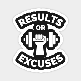 No Excuses Just Results Running Cross Country Fitness Gym Sport Motivation Inspirational Quote Magnet