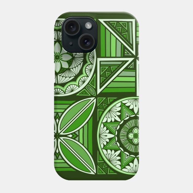 Tapa patchwork - forest Phone Case by AprilAppleArt
