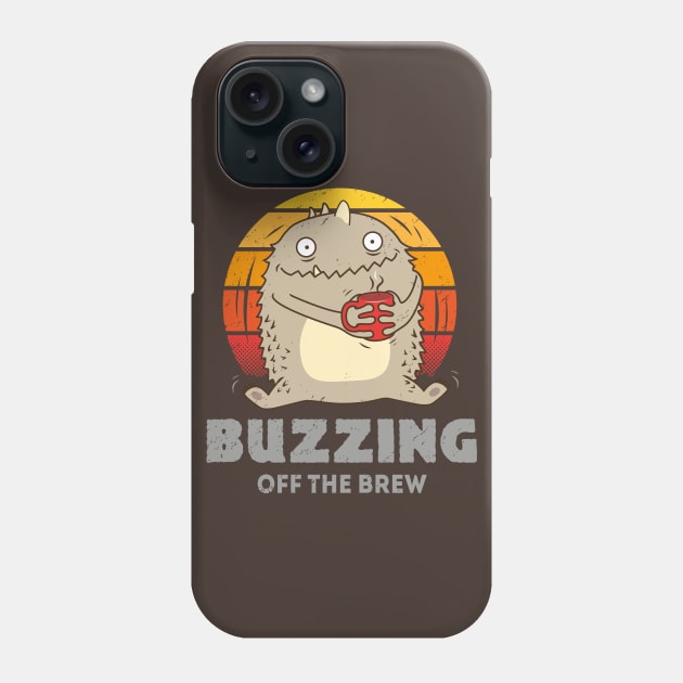 Buzzing off the Brew - Coffee Monster Phone Case by propellerhead