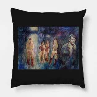 Old town haunted red light district Pillow