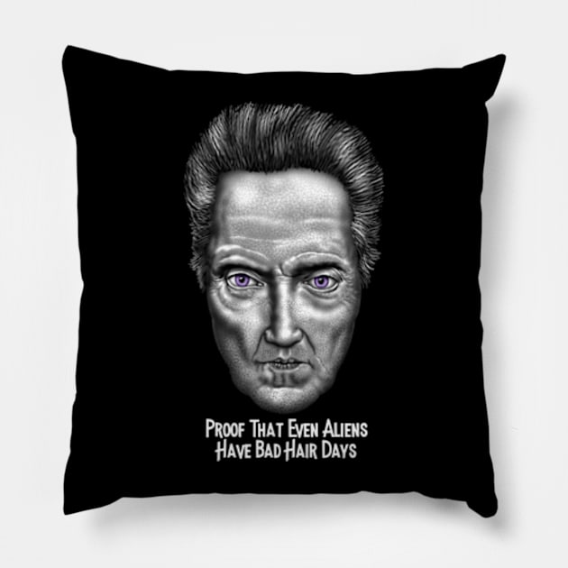 Aliens Have Bad Hair Days Pillow by Motzart