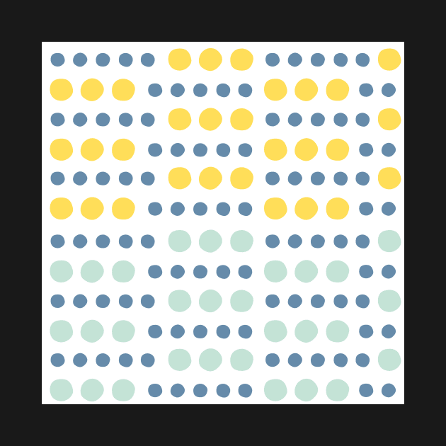 Whimsical Blue and Yellow Dots by greenoriginals