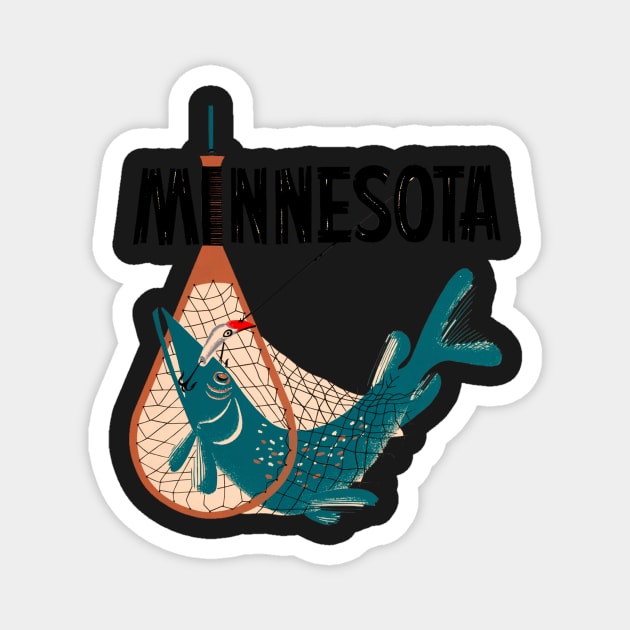 Minnesota Fishing Design Magnet by zsonn