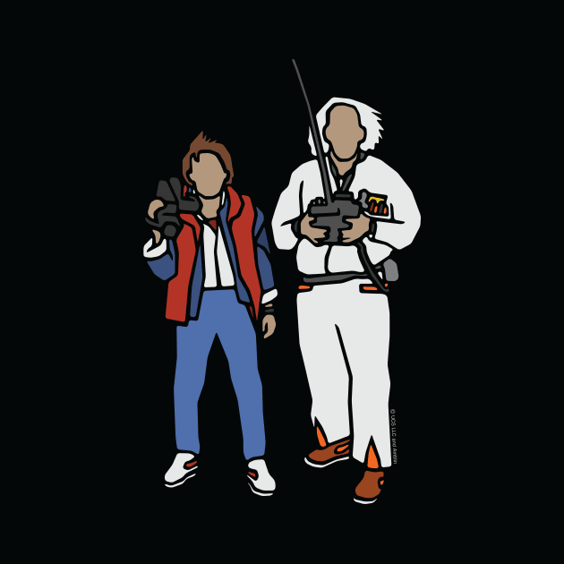 Doc & Marty Flat Design by jeffsmoll