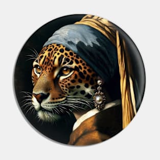 Wildlife Conservation - Pearl Earring Jaguar Meme Pin