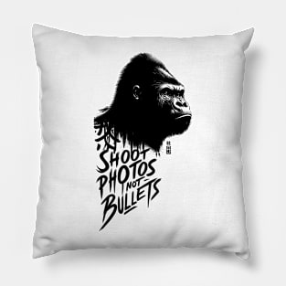 Shoot photos not bullets - Ink Gorilla Pillow