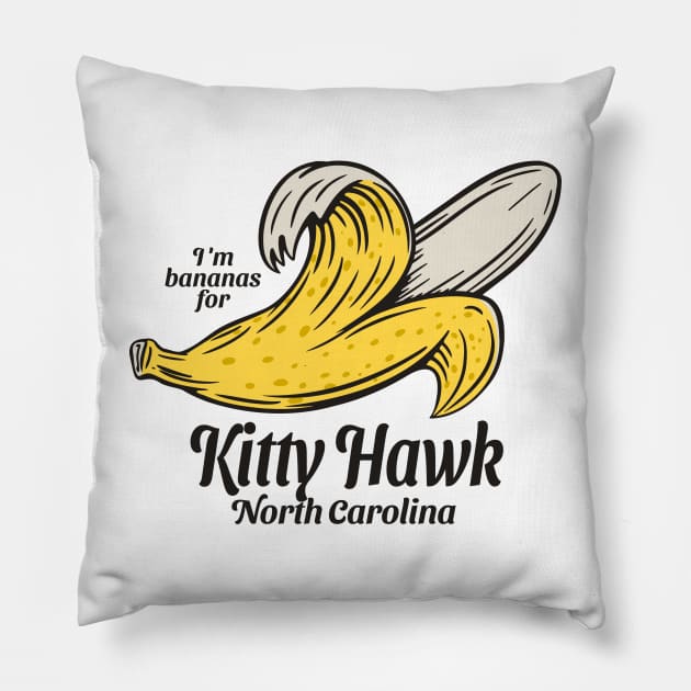 Kitty Hawk, NC Summertime Vacationing Going Bananas Pillow by Contentarama