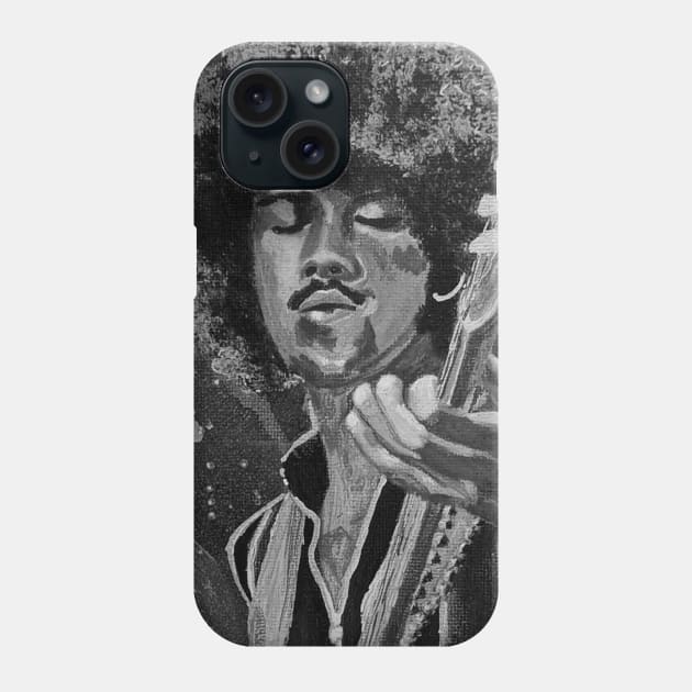 Phil Lynott - Thin Lizzy - monochrome close up Phone Case by JackieJames