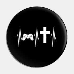 Christian Religious  Gaming Heartbeat Pin