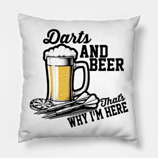 Darts and Beer Graphic Pillow