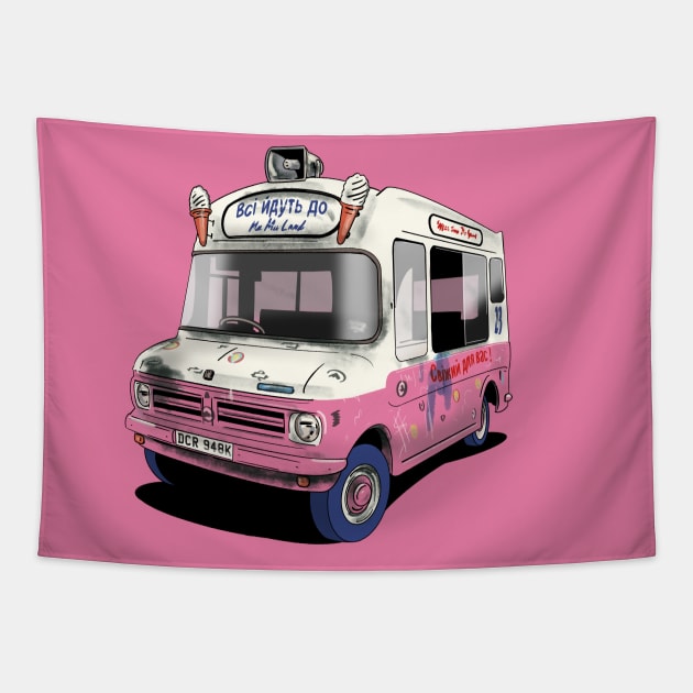 KLF Ice Cream Van Tapestry by Webazoot