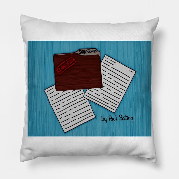 Subject: Found Classified Pillow by Twintertainment