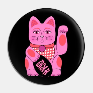 Pink lucky cat Pin