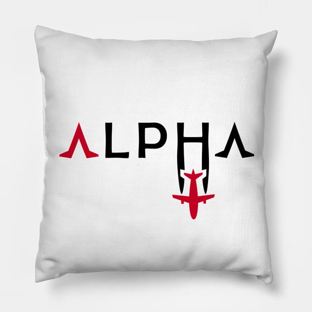 ALPHA Aviation Phonetic Alphabet Pilot Airplane Pillow by For HerHim